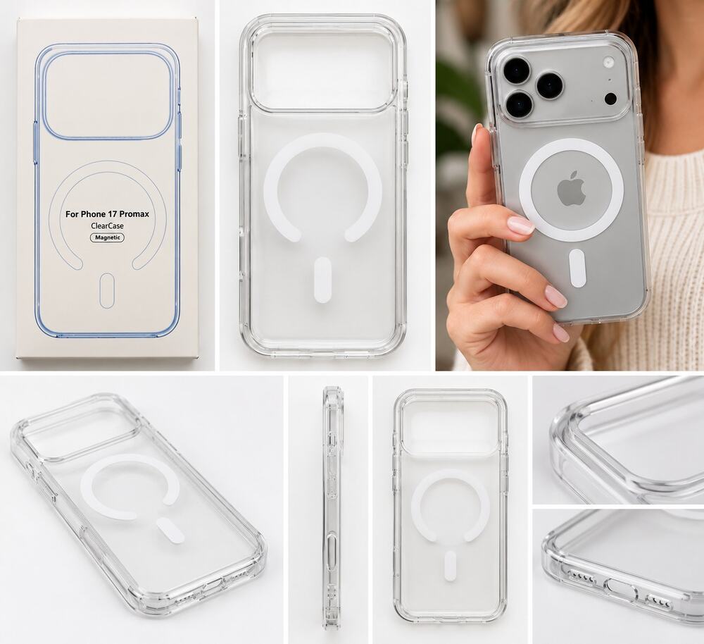 Clear Magnetic Case for iPhone 17 Pro Max – MagSafe Compatible